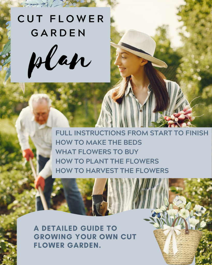 Father and daughter working in a flower garden