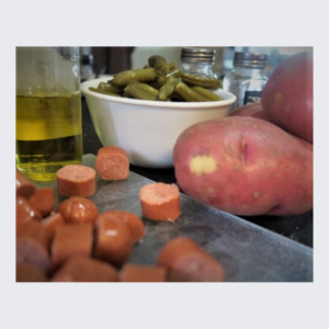 Potatoes and hot dog recipe