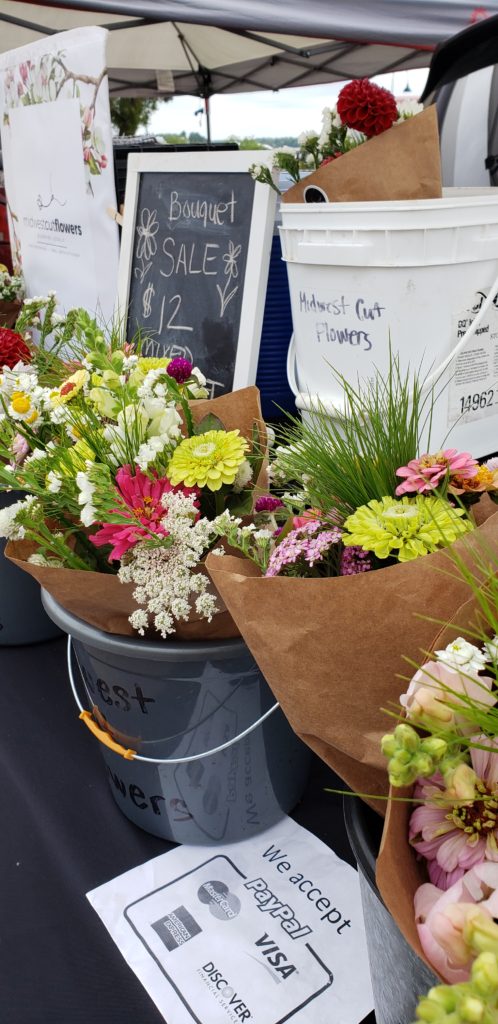 Flowers at a farmers market