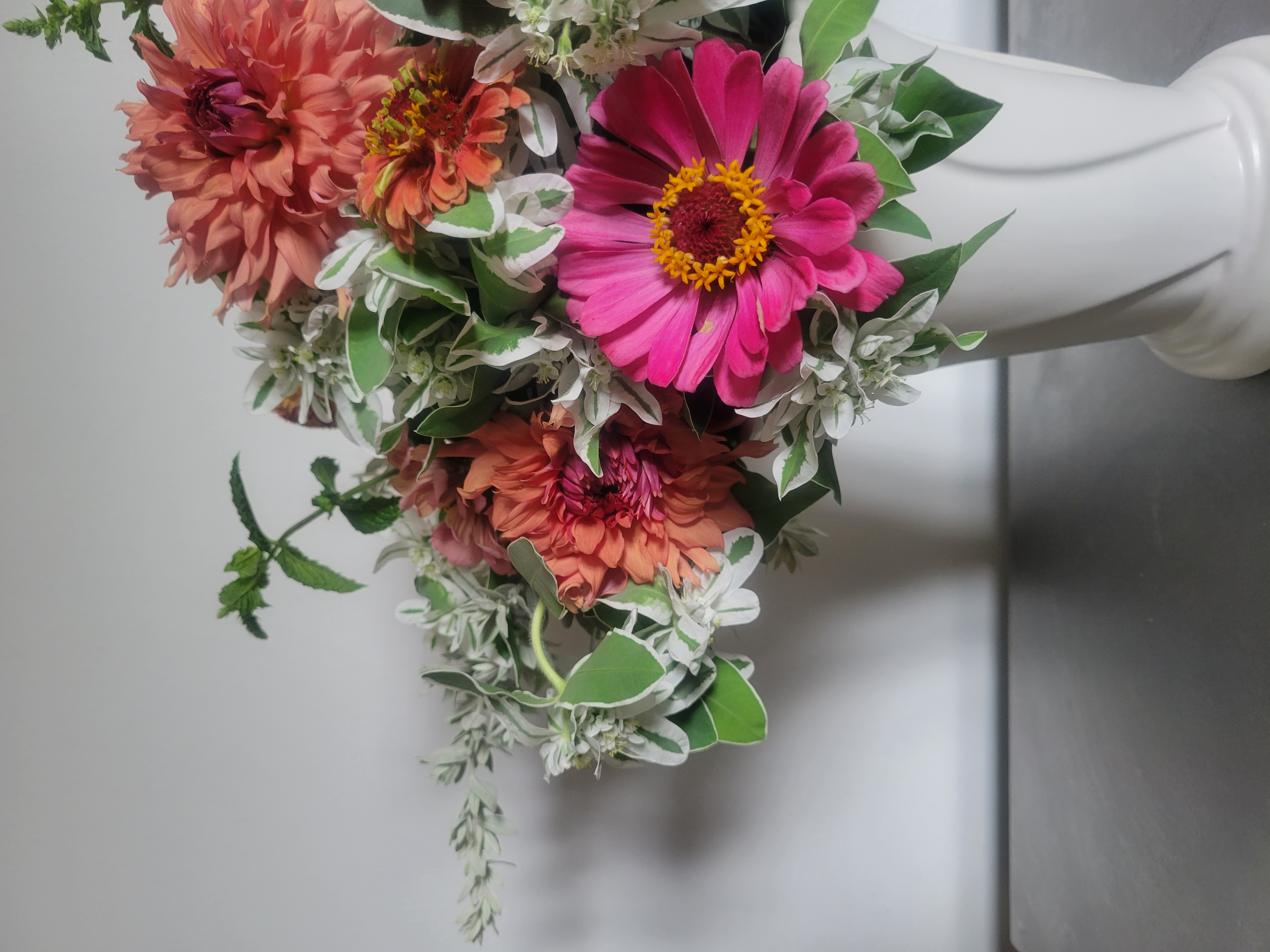 Fresh flowers in a vintage vase