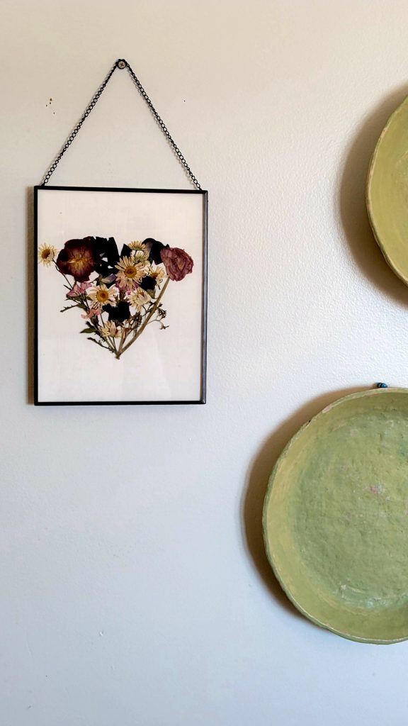 pressed flowers in frame