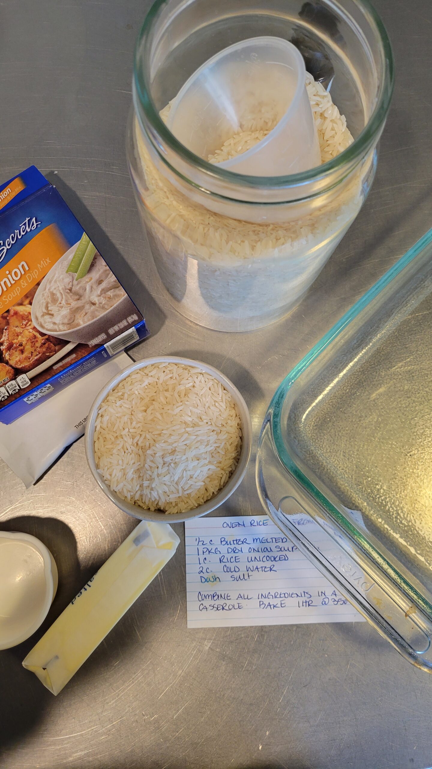 Vintage recipe for oven rice