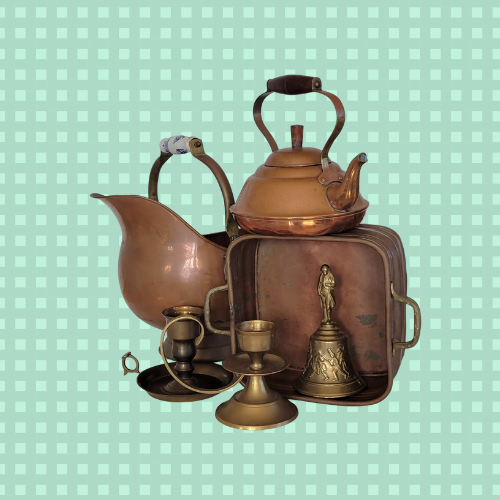 Vintage copper decor.